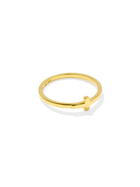 KENDRA SCOTT Cross Inline Band Ring in 18k Gold Vermeil