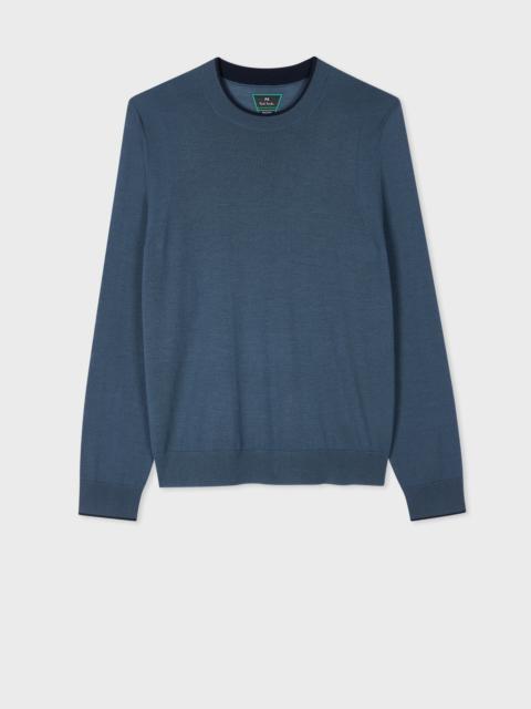 Paul Smith Stone Blue Washable Merino Wool Sweater