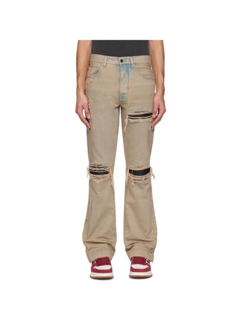 Beige MX1 Straight Flare Jeans