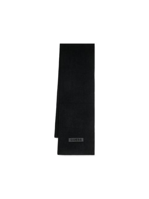 GUESS USA logo-patch knitted scarf