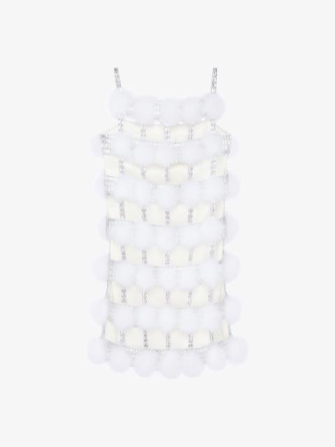 Givenchy DRESS IN SATIN WITH POMPOMS AND CRYSTALS