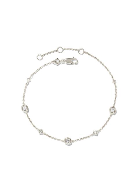 KENDRA SCOTT Davie Sterling Silver Trio Delicate Bracelet in White Sapphire