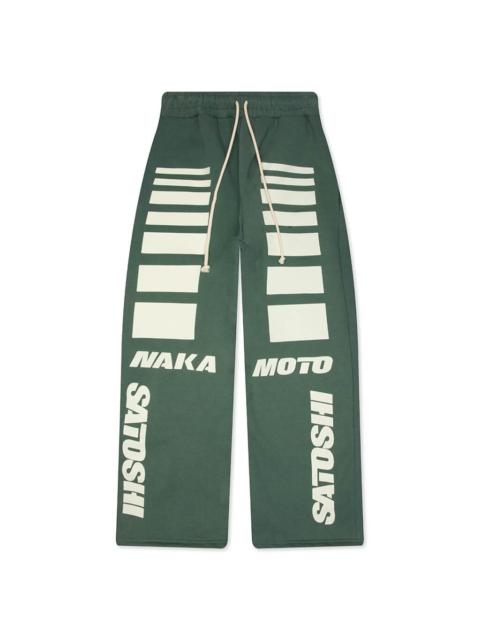 SATOSHI NAKAMOTO MOTO SWEATPANTS - GREEN
