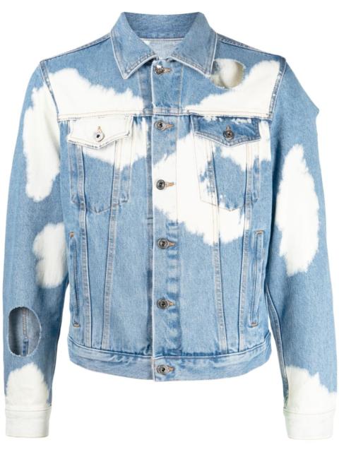 Off-White cut-out bleached denim jacket