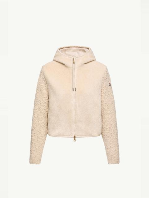 Moncler Bouclé & Teddy Zip-Up Hoodie