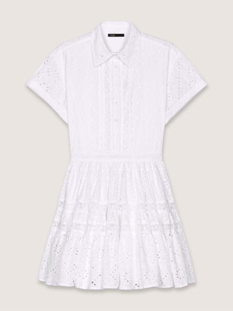 maje Embroidered babydoll dress