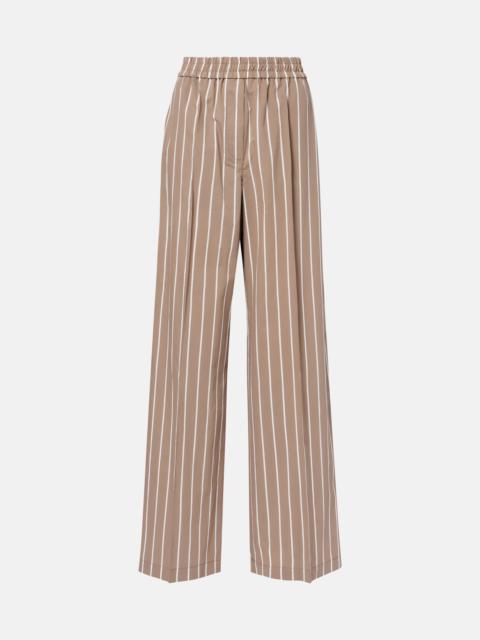 Brunello Cucinelli Striped cotton-blend wide-leg pants