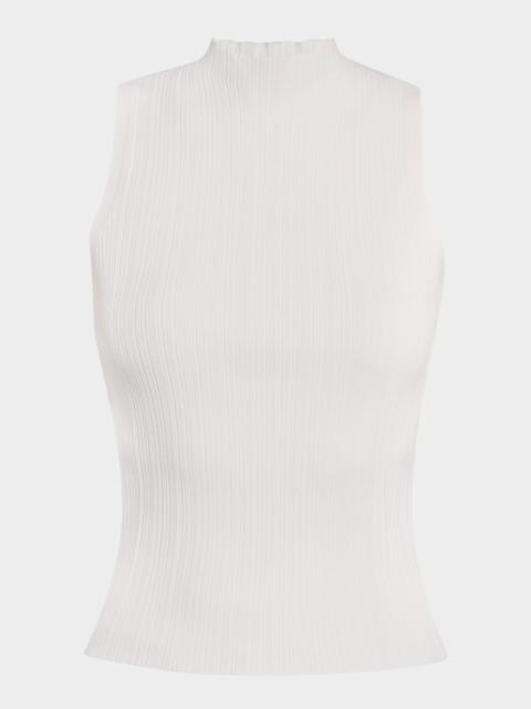 PAIGE Ravyn Ribbed Mock-Neck Tank Top