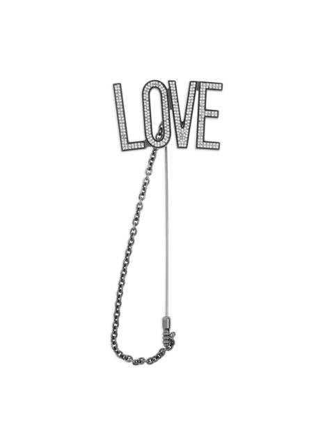 Moschino crystal-embellished brooch