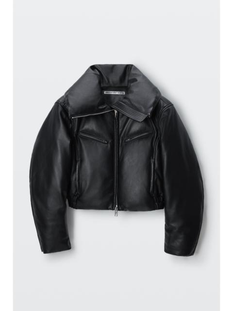 Alexander Wang leather funnel-neck puffer jacket