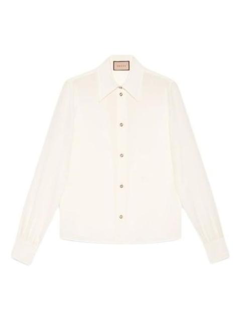 GUCCI (WMNS) Gucci Silk Crêpe De Chine Shirt 'Ivory' 761896-ZAPJ7-9154