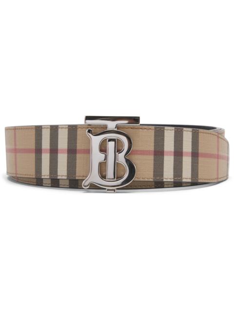 Burberry Burberry Reversible Monogram Motif Vintage Check Belt 1.4 Width Archive Beige