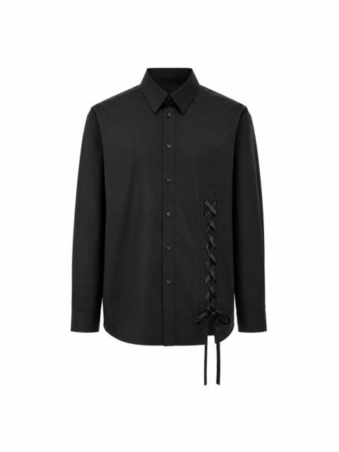 Simone Rocha LACE UP HEM EASY SHIRT - BLACK