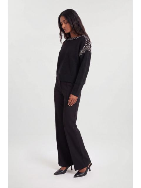 KAREN MILLEN Embellished Trim Cosy Knit Jumper