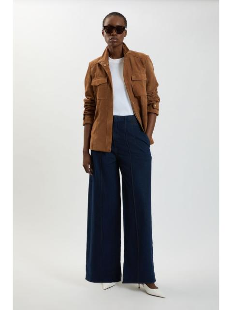 KAREN MILLEN Denim Seam Detail Wide Leg Jean