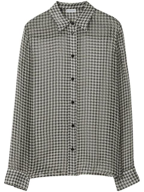Burberry houndstooth-print silk shirt