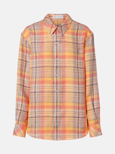 God’s True Cashmere Twilight linen shirt with moonstone