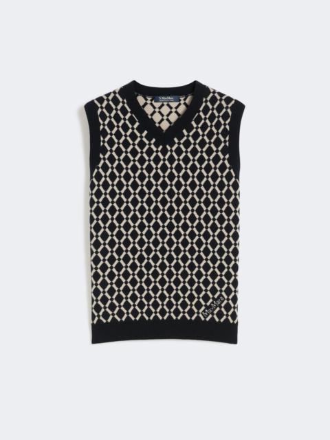 'S Max Mara FAVORE Jacquard wool gilet - ULTRAMARINE