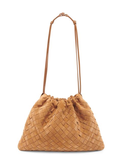 Bottega Veneta Women's Medium Dustbag Intrecciato Suede Shoulder Bag - Amber Gold