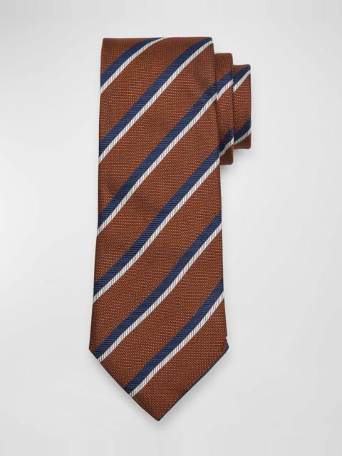 Men's Herringbone Stripe Silk Tie