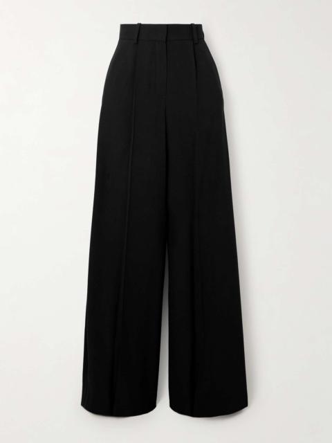 Pleated cady wide-leg pants