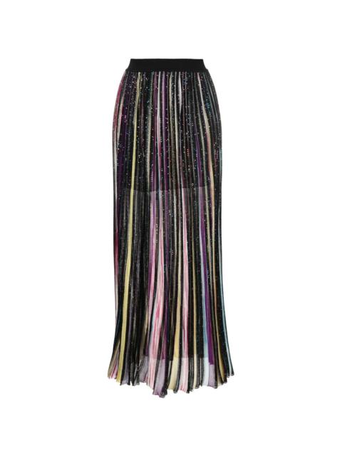 glitter-detail pleated skirt
