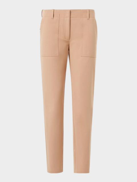 AKRIS Franco Slim Bi-Stretch Cotton Cropped Pants