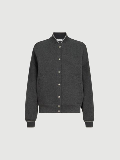 Brunello Cucinelli Techno cotton and cashmere interlock bomber jacket