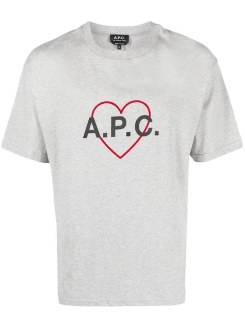 A.P.C. heart logo cotton T-shirt