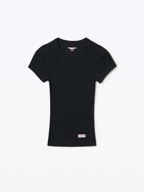 Alexander Wang Scoop Neck Ribbed Cotton Tee