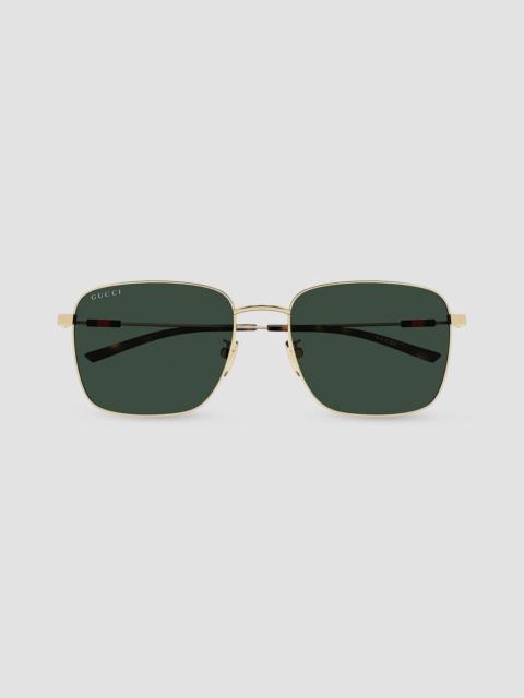 GUCCI Men's Light Details 58MM Pilot Sunglasses - Gold Green