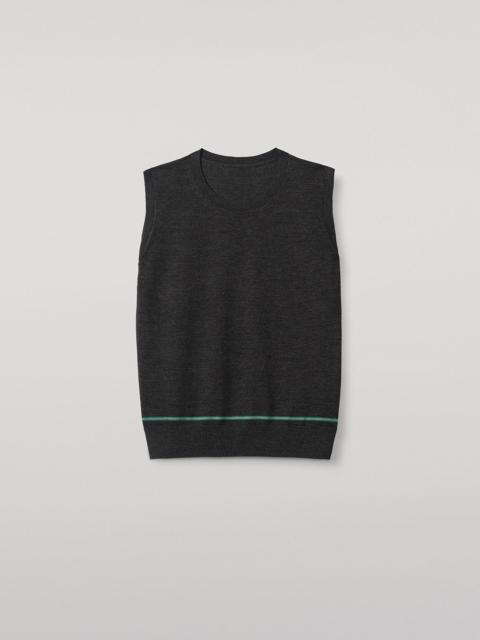 Johnstons of Elgin Brae Dark Grey Merino Sleeveless Tank