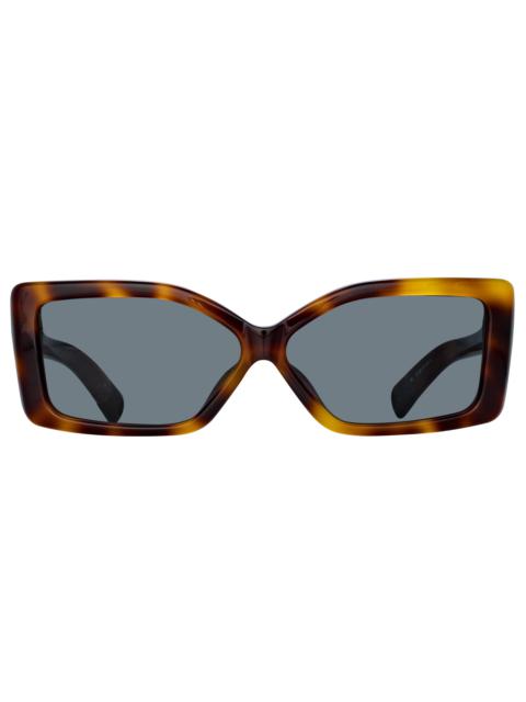JACQUEMUS Spiaggia Angular Sunglasses in Tortoiseshell