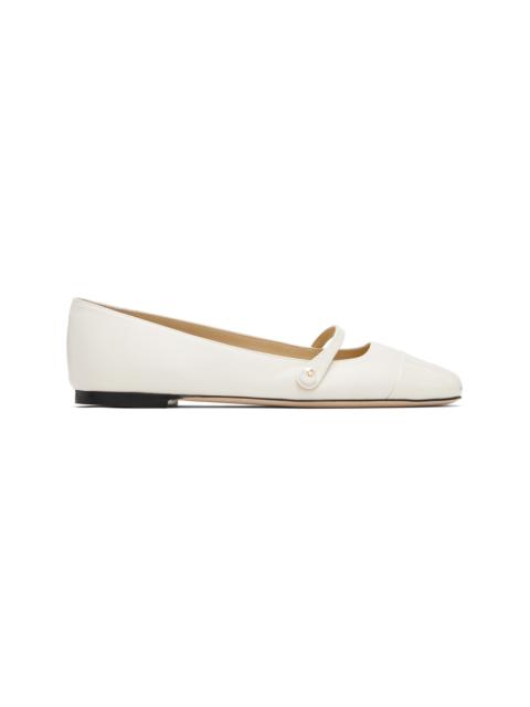 JIMMY CHOO Off-White Elisa Ballerina Flats