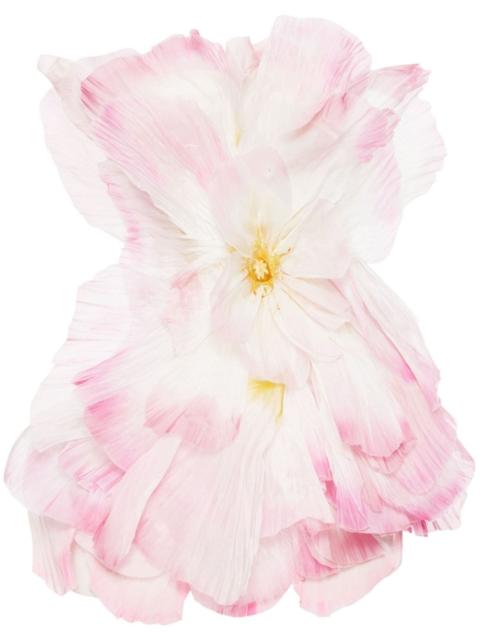 Oscar de la Renta Petal-appliquÃ© organza minidress