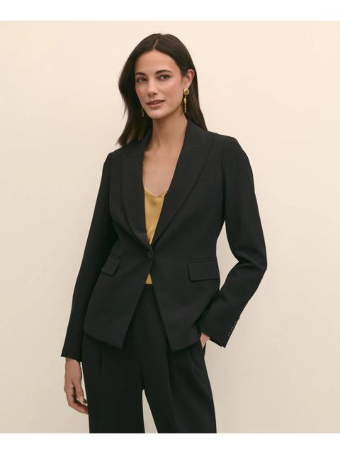 Brooks Brothers Single-Breasted Peak Lapel Jacket in Fine Twill Stretch Crepe