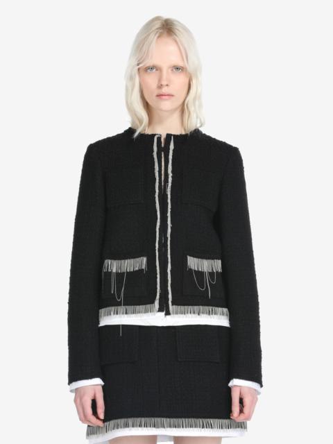 N°21 BOUCLÉ FRINGE-TRIM JACKET