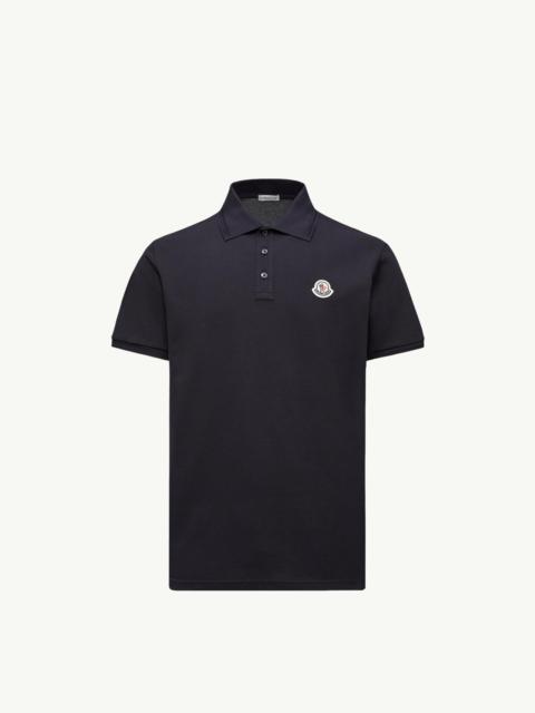Moncler Logo Patch Cotton Piquet Polo Shirt