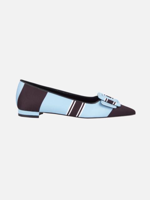 EMILIA WICKSTEAD Maysale Shoe in Blue & Black Taffeta Faille