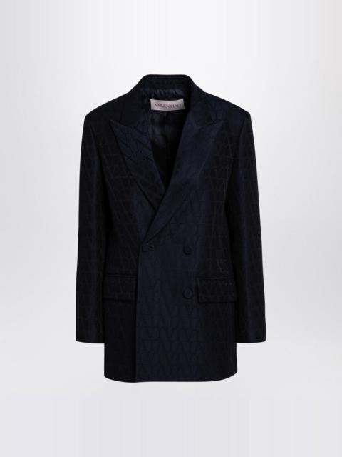 Valentino Valentino Navy blue double-breasted jacket Toile