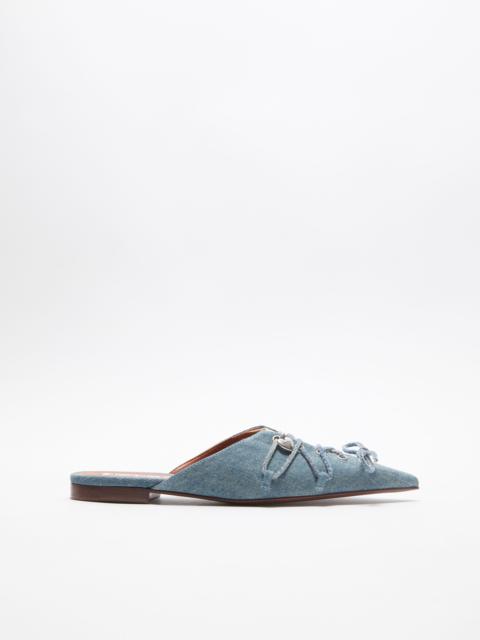 Lace-up mules - Dusty blue