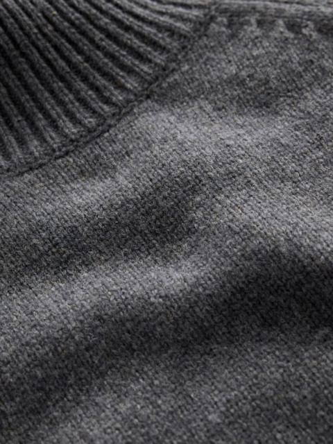 BODEN Marion Merino Rib Neck Sweater-Charcoal Melange