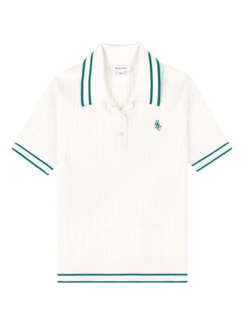 Sporty & Rich cable-knit polo shirt