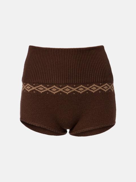 MAGDA BUTRYM Argyle crochet wool shorts