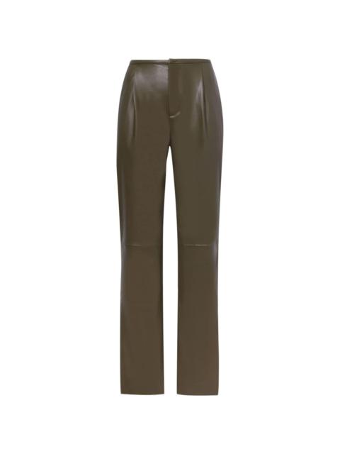 faux-leather straight-leg trousers