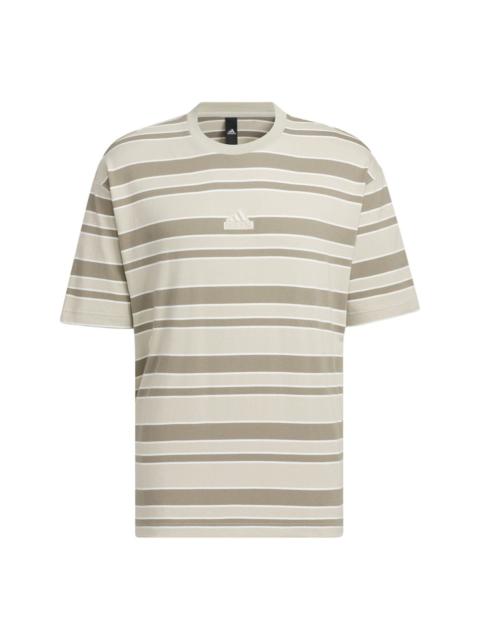 adidas Sportswear FL Stripe T-Shirt 'Tan Olive Green' IT3928