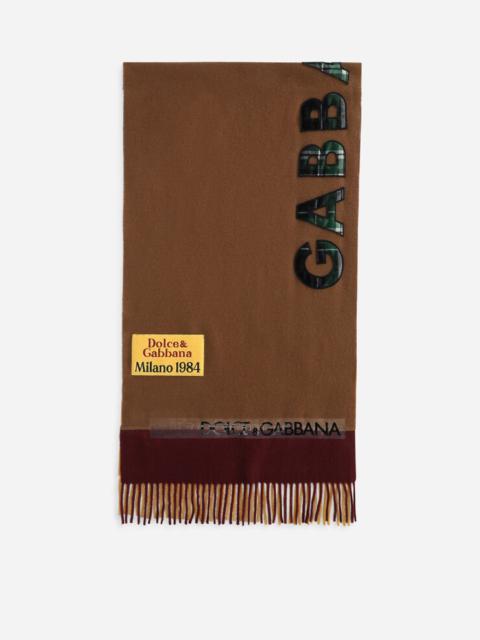 Dolce & Gabbana Wool patchwork scarf with jacquard logo