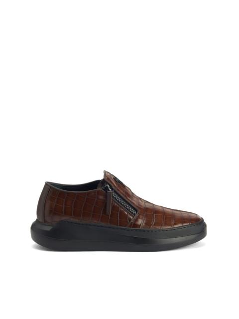 Giuseppe Zanotti crocodile-effect leather slip-on sneakers