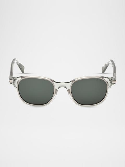 ZEGNA 50mm Acetate Round Sunglasses