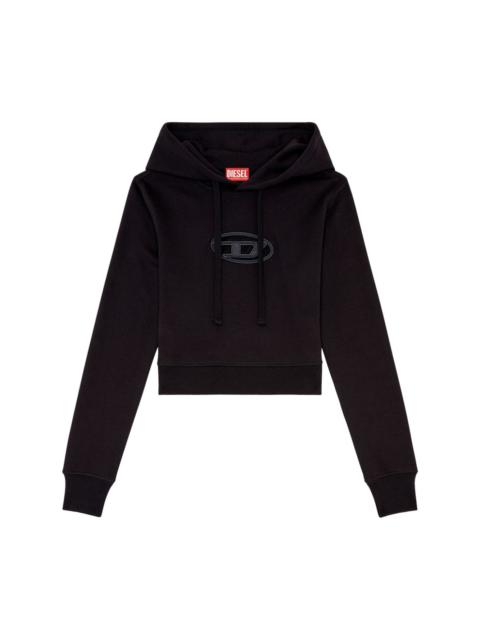 logo-patch drawstring hoodie
